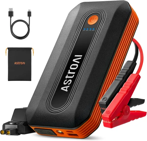 Miniatura 9 de AstroAI S8 Ultra 4000A arrancador de coche, caja de salto hasta todos los motores de gasolina y diésel de 12L, banco de energía portátil de 12 V
