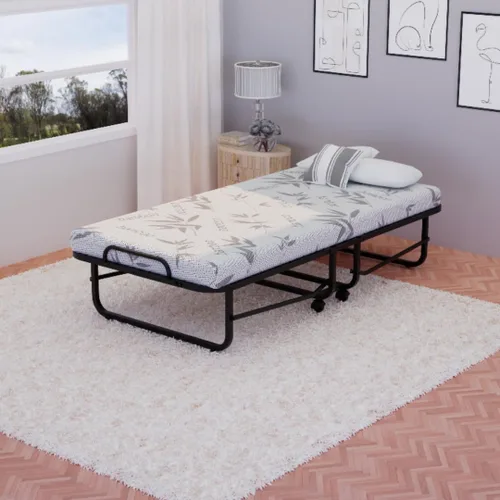 Miniatura 9 de Cama plegable con colchón para adultos y niños, tamaño individual estrecho, cama de invitados plegable con almacenamiento debajo de la cama, montaje