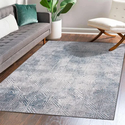 LUXE WEAVERS Florance Collection 86328 - Alfombra geométrica moderna de 9 x 12 pulgadas, color azul