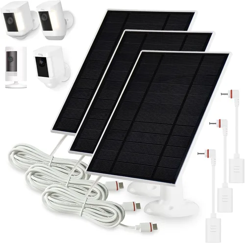 Miniatura 8 de Panel solar de 4 W para cámaras de exterior de anillo, 1 paquete de panel solar compatible con todas las nuevas baterías de cámara para exteriores