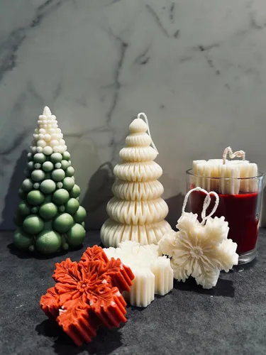 Miniatura 2 de Snowflake Candles Set of 6, Christmas Eve Candles, New Years Candles, Shaped Snowflake Scented Candles, Ornaments Christmas Gifts, Christmas