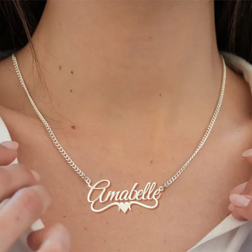 Miniatura 4 de Collar NovGarden con nombre, chapado en oro de 18 quilates, para pareja, dije con nombre, regalo para mujer y hombre