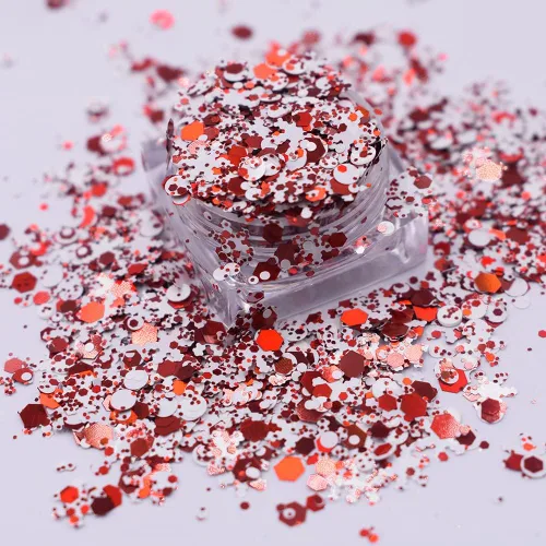 Miniatura 37 de Caja y juego de 12 colores – Árbol de copo de nieve de Navidad Serie de mezclas gruesas con purpurina – Festival Rave Beauty Maquillaje de cara