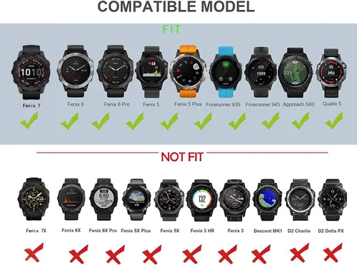 Miniatura 4 de Correa de 0.866 in compatible con Garmin Fenix 7, Fenix 6, Fenix 6 Pro, Fenix 5, Fenix 5 Plus, Approach S60 S62, Forerunner 935 945, pulsera de Rojo