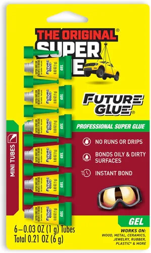 Super Glue Future Glue Gel 6 Mini Tubos de Un Solo Uso, Transparente, Enlace Instantáneo, Secado Rápido, Adhesivo de Cianoacrilatos Profesional,