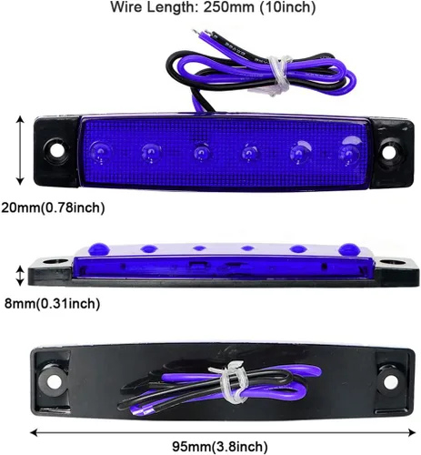 Miniatura 2 de Shangyuan Luces marinas: 6 luces interiores LED impermeables para yate, barco de pesca, kayak y más, 12 V Azul