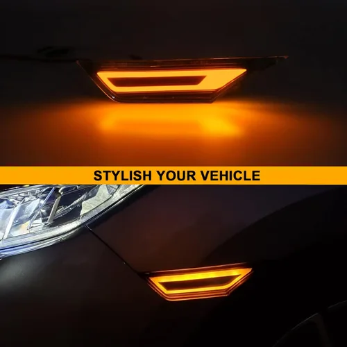 Miniatura 3 de Luces de posición laterales para Civic de 10ª generación 2016-2021, repuesto de luces de guardabarros ámbar para Hond'a Civic Sedan Coupe Hatchback