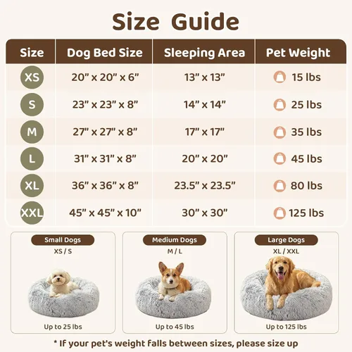 Miniatura 7 de JOLLYVOGUE - Cama para perros y gatos, cama relajante y antiestrés para mascotas y perros pequeños, cojín esponjoso en forma de dona para mascotas