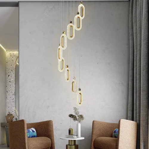 Miniatura 6 de Iluminación colgante para isla de cocina, luces LED regulables, modernas, doradas, para dormitorio, pasillo, entrada, cocina, isla (2 luces)