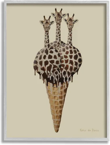 Miniatura 9 de Stupell Industries Cuchara de helado de tres jirafas, diseño de Coco de Paris Stupell Industries 10 x 15 Inches, Easy to Hang and Sturdy, Made