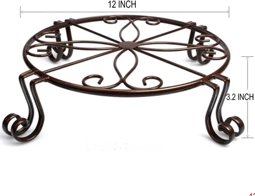 Miniatura 2 de Paquete de 2 soportes para plantas de 12 pulgadas, soportes metálicos resistentes a la corrosión para uso en interiores y exteriores, soportes