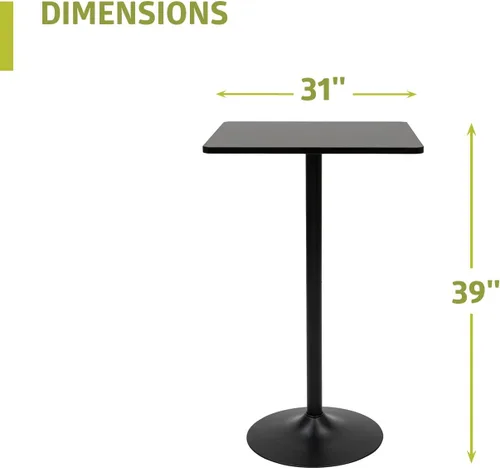 Miniatura 2 de Pearington PEAR-4DSQ - Mesa de pub, color negro