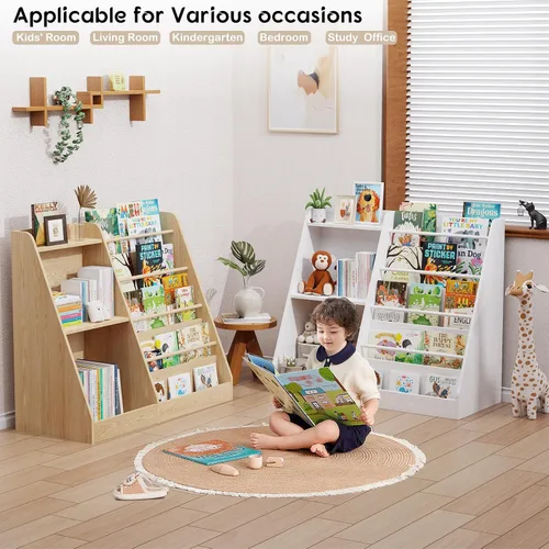 Miniatura 5 de Lkeiyay Estantería infantil de 5 niveles, estantería para bebés, almacenamiento de juguetes y libros para niños, estante de exhibición de libros