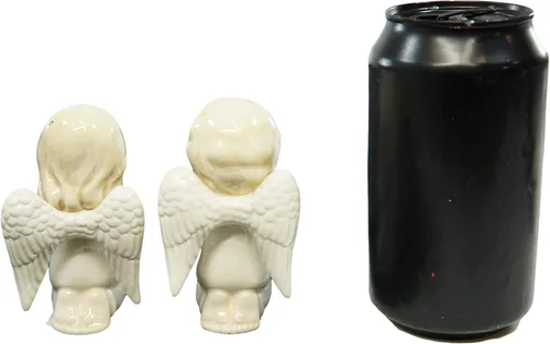 Miniatura 5 de Ebros Praying Boy And Girl Angels On Their Knees - Juego de salero y pimentero de cerámica, juego coleccionable de anfitriones angelicales, mesa