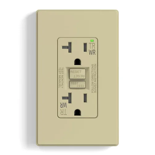 Miniatura 40 de ELEGRP Salida GFCI para Exteriores, Receptáculo GFI Eléctrico de Autoprueba de 15 Amperios con Diseño Más Delgado, Receptáculo GFCI Resistente a