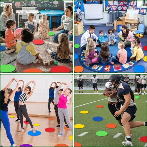 Miniatura 7 de Marcadores de puntos de 9/10 pulgadas, marcadores de goma antideslizantes de agilidad, conos de campo plano para gimnasio/fútbol PE, marcadores
