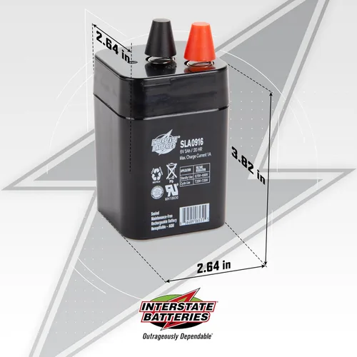 Miniatura 4 de Interstate Batteries Batería sellada de plomo ácido (SLA) de 6V 5AH - Terminales de resorte (SLA0916)