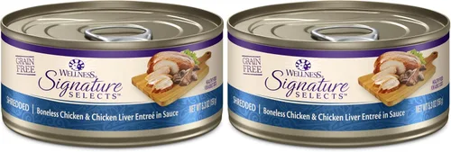 Miniatura 31 de Wellness CORE Signature Selects - Alimento húmedo enlatado triturado para gatos adultos, natural, rico en proteínas, sin granos, receta de entrada