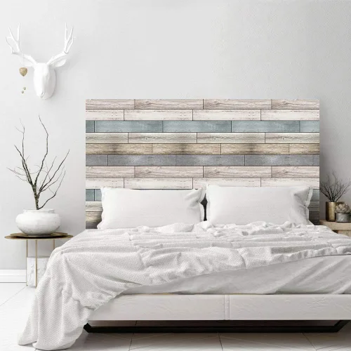 AMAZING WALL Etiqueta engomada del cabecero del patrón del grano de madera 3D del dormitorio autoadhesivo King
