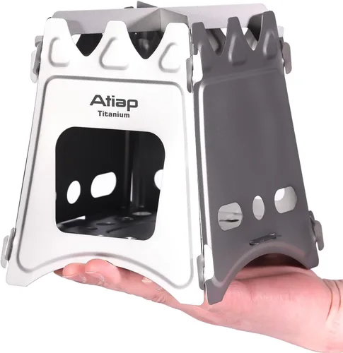 Miniatura 4 de Estufa de leña de titanio ultraligera para acampar al aire libre, estufa de alcohol multicombustible, estufa de barbacoa WS009ST-Ti