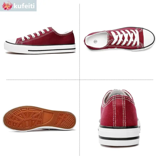 Miniatura 4 de kufeiti - Tenis para mujer diseño clásico bajo de lona tenis planos cómodos
