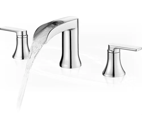 Miniatura 15 de Grifo de lavabo de baño de bronce aceitado con cascada de 3 agujeros, grifos de baño de latón de 4 a 8 pulgadas con drenaje emergente y líneas