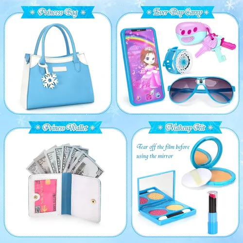 Miniatura 3 de Officygnet Monedero para niñas pequeñas, juguetes de maquillaje de princesa para niñas de 3 4 5 6 7 8 años de edad, regalo de cumpleaños para niñas