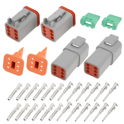 Miniatura 8 de ECSiNG Kit de conector eléctrico impermeable de 6 pines DT04-6P DT06-6S compatible con Deutsch compatible con enchufe sellado automotriz de la serie