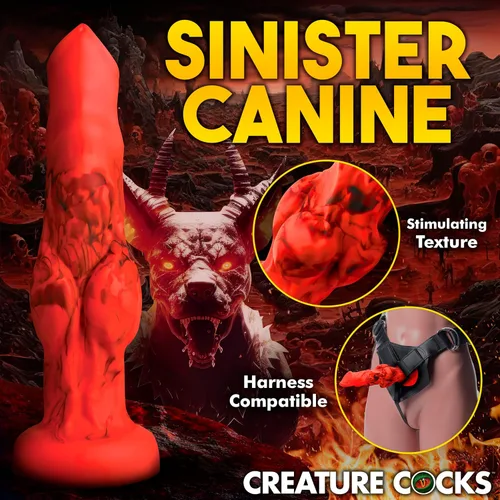 Miniatura 6 de CREATURE COCKS Consolador de silicona Fire Hound para hombres, mujeres y parejas. Consolador de fantasía, base de ventosa Stong. Compatible
