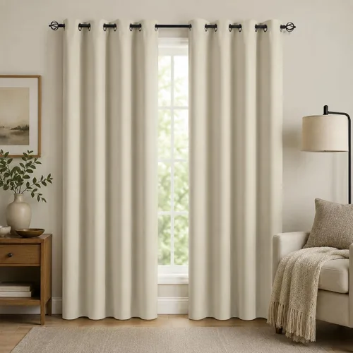 Miniatura 25 de Aquazolax Cortinas opacas de 45 pulgadas de largo, juego de 2 paneles para guardería, cortinas de tratamiento de ventanas con aislamiento térmico