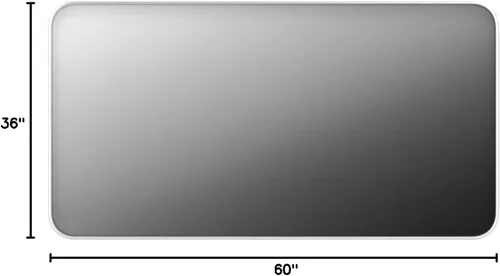 Miniatura 8 de TokeShimi - Espejo rectangular para pared de baño, con marco de metal de latón cepillado, esquinas redondeadas, se cuelga horizontal o Plata