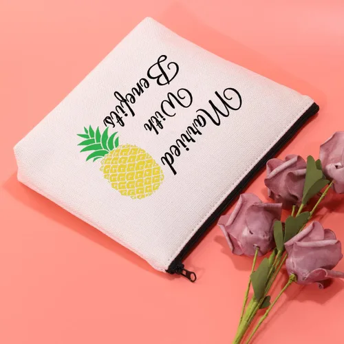Miniatura 6 de JXGZSO Divertido Swinger Regalo Adulto Invertido Piña Maquillaje Bolsa Casado Con Beneficios Swingers Estilo de Vida Regalos, Casado con beneficios