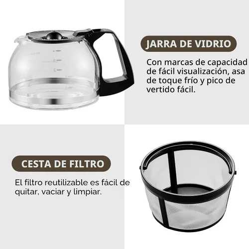 Miniatura 2 de Elite Gourmet EHC-5055 Cafetera automática de 5 tazas de preparación y goteo con filtro reutilizable Pause N Serve, interruptor