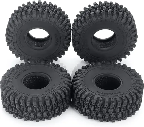 Miniatura 4 de RCHUBAM 4 unidades de 1.0 "neumáticos de goma de 2.520 in para 1/18 TRX4M Axial 1/24 SCX24 Deadbolt RC Crawler Car