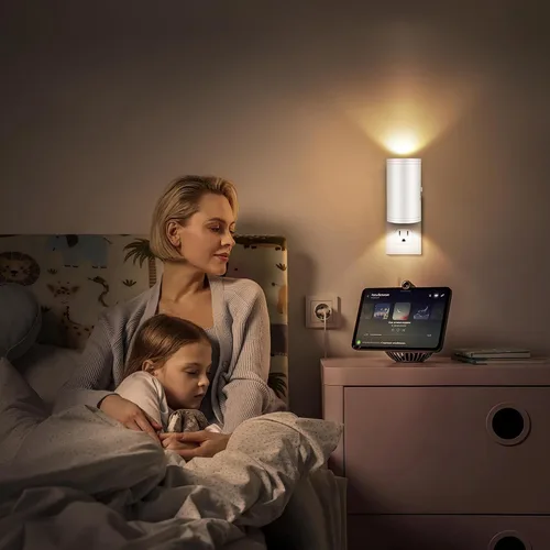 Miniatura 2 de Luz nocturna LED de pared enchufable con regulación de 0 a 300 lúmenes, blanco cálido de 2700 K, sensor de luz de encendido/apagado automático