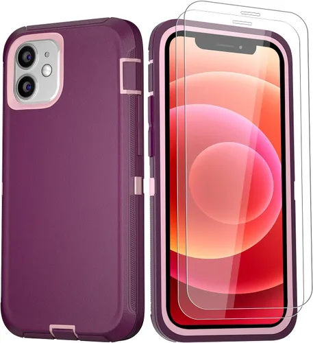 Miniatura 39 de Funda para iPhone 12 Mini con funda de clip para cinturón y 2 protectores de pantalla, funda de protección completa resistente de grado militar a