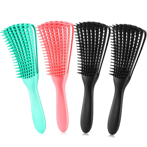 Miniatura 19 de Cepillo desenredante para cabello afro americano/africano texturizado 3a a 4c rizado, ondulado, rizado, enrollado - Peine removedor de nudos