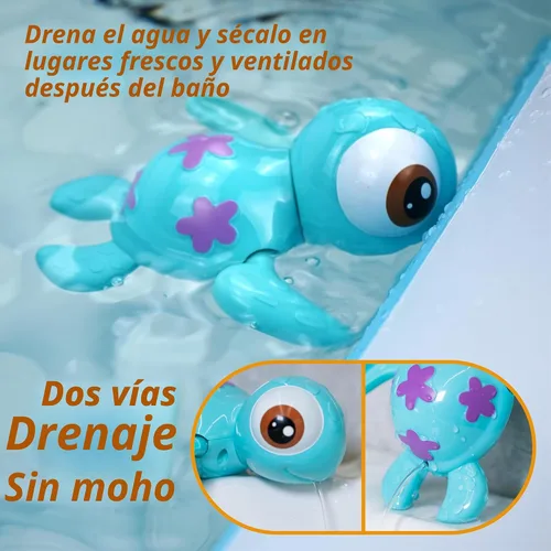 Miniatura 3 de DUCKBOXX XX Juguete de baño de tortugas marinas de viento, sin batería, sin molde, antióxido, juguete interactivo Montessori para niños de 18 meses