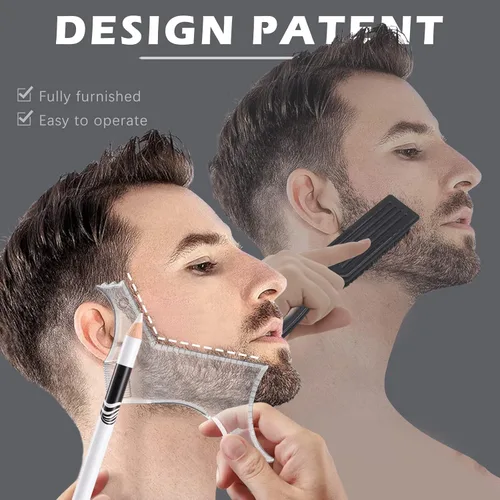 Miniatura 2 de NewBang Juego de 8 lápices de peluquero blancos – Lápices de trazo de afeitar de borde para guía de barba y modelado con sacapuntas, cepillo y regla