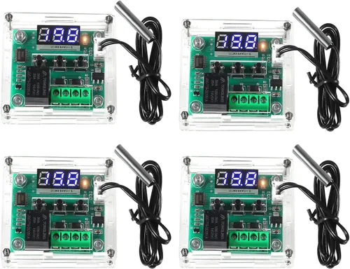 Miniatura 8 de 2 módulos controladores de temperatura W1209, pantalla LED, módulo de termostato digital con funda DC 12 V, interruptor electrónico digital