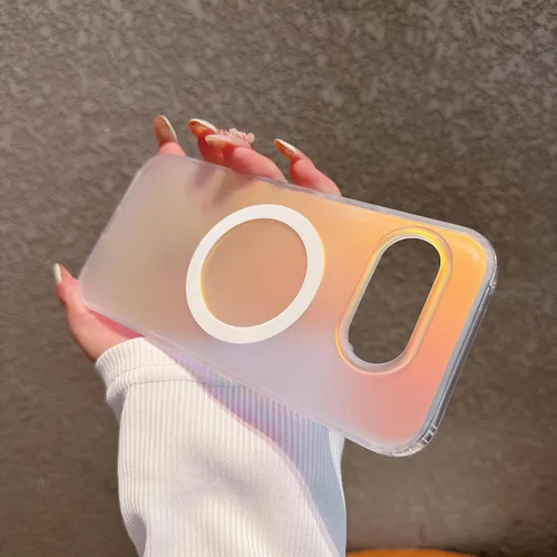Miniatura 7 de Magnética para Google Pixel 8 Funda para Mujeres, [Efecto Holográfico Iridiscente que Cambia de Color] Funda Protectora de Teléfono Mate de Moda