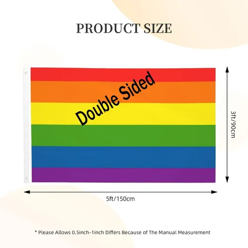 Miniatura 3 de Bandera para exteriores de 2.5 x 4 pies, bandera LGBT de arcoíris y orgullo gay, bandera para decoración del hogar y jardín, con ojales, duradera