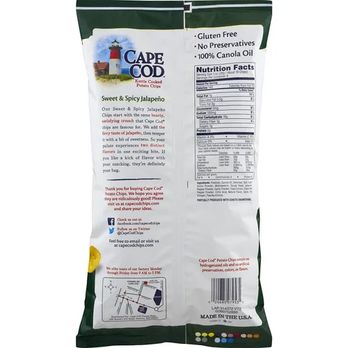 Miniatura 2 de Cape Cod Potato Chips, Hervidor de agua cocido, jalapeño dulce y picante, 8 onzas, (paquete de 3)
