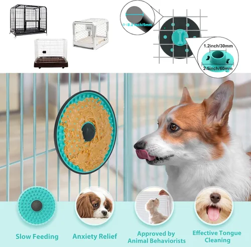 Miniatura 3 de Tapete para Lamer para Perros, Almohadillas para Lamer de Jaula para Perros Alimentador Lento, Juguete de Entrenamiento de Jaula Almohadilla