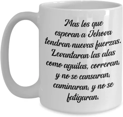 Creator's Cove Regalos cristianas catolica de tasas para cafe con versiculos de la biblia en espanol Isaías 40:31, religión cristiana biblia