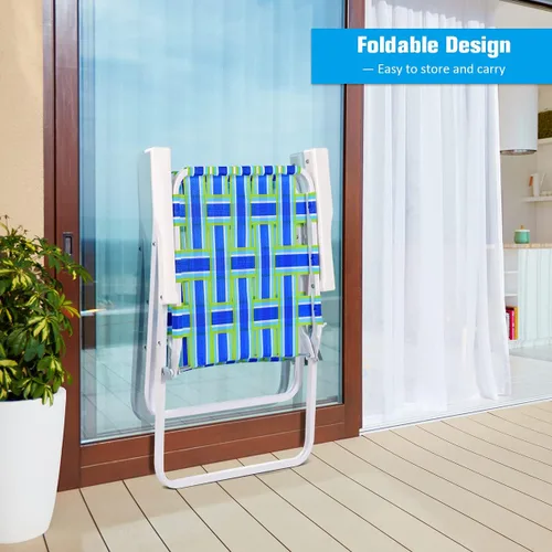 Miniatura 6 de S AFSTAR Juego de 6 sillas de playa, sillas plegables portátiles con marco de acero estable y reposabrazos cómodos, soporta carga de hasta 265