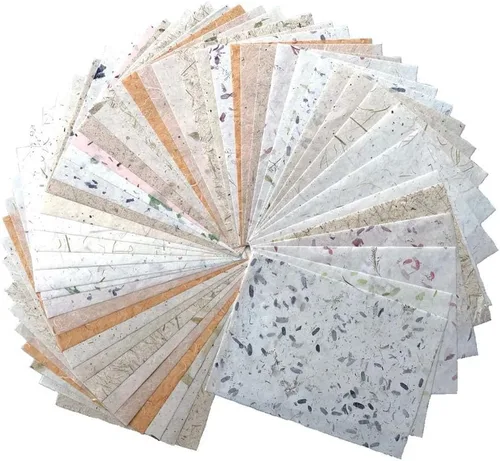 Miniatura 10 de 50 hojas de árbol de morera de fibra natural A4, hojas de papel de morera de corteza de plátano, papel washi, diseño de papel para manualidades