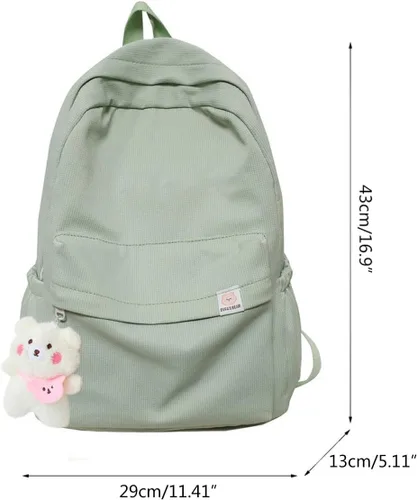 Miniatura 6 de Eagerrich Mochila Estética Mochila Bonita Útiles Escolares Bolsa para Laptop para Adolescentes Niñas Mujeres Estudiantes Color Sólido, Azul