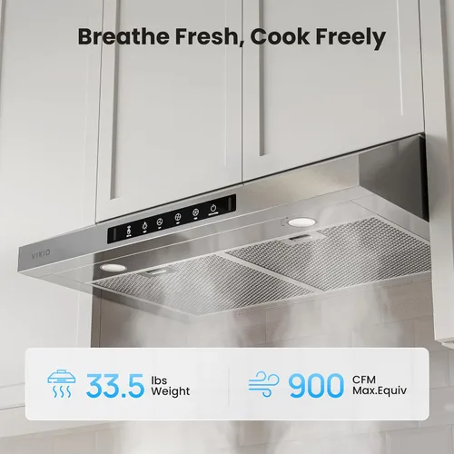 Miniatura 2 de VIKIO HOME Campana extractora para debajo del gabinete de 30 pulgadas, Campana extractora de cocina de acero inoxidable de 900CFM, Control