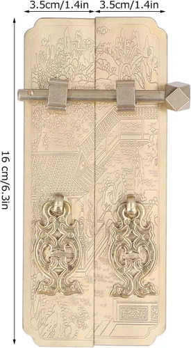 Miniatura 2 de Placa frontal retro del gabinete chino latón paisaje patrón decorativo para armarios